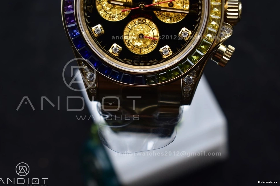 779 Edition Diamonds on Dial SH ZF Black Bracelet Rainbow Daytona 1:1 116598RBOW Timeless YG Best 0124